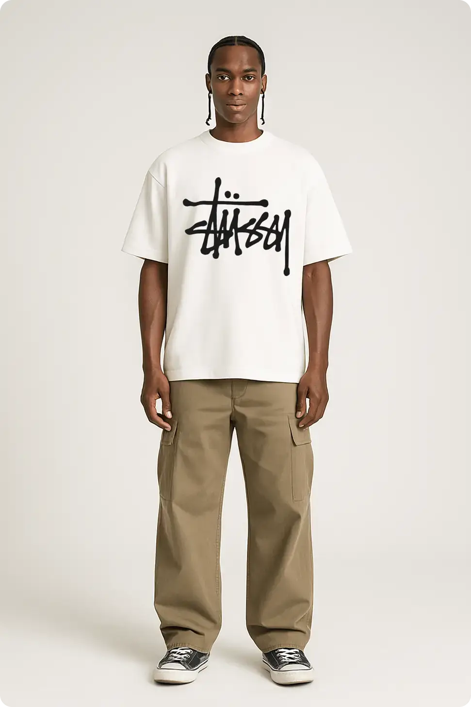 Mockup110 - Mock It AI ai african male model wearing a tshirt mockup