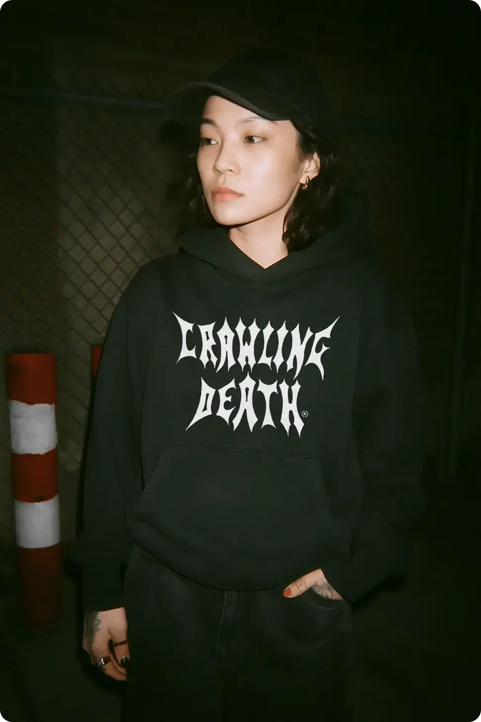 Mockup70 - Mock It AI ai asian female model wearing a hoodie mockup