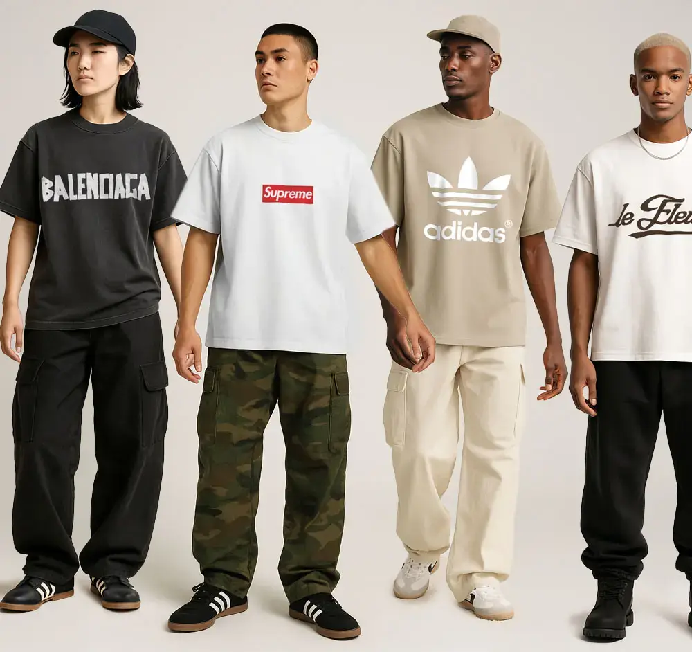 Fashionable streetwear clothing collection.