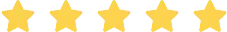 Five yellow stars in a row on white background.