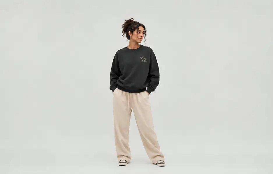 Minimalist pet silhouette sweatshirt designs