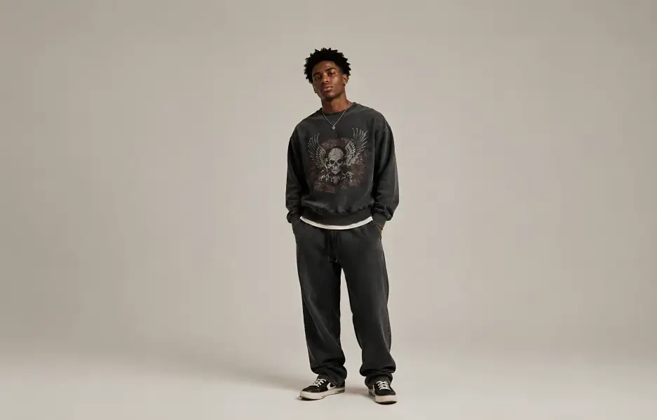Washed rock graphic sweatshirt designs