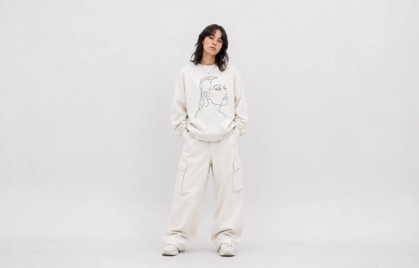 One-line portrait sweatshirt designs