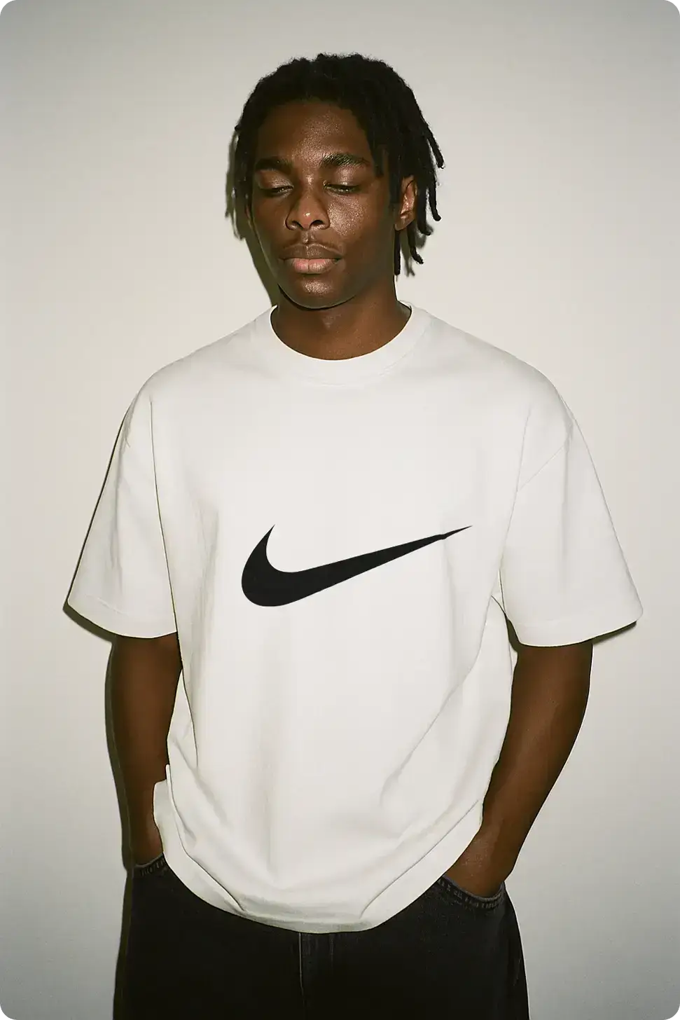 White Nike t-shirt fashion mockup