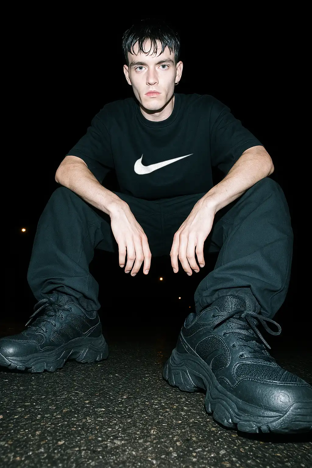 Dark streetwear fashion mockup